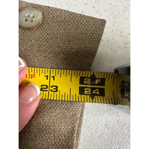 Oscar de la Renta Blazer Silk Wool Blend Tan Sport Coat Suit Jacket Mens 42R - Picture 8 of 8